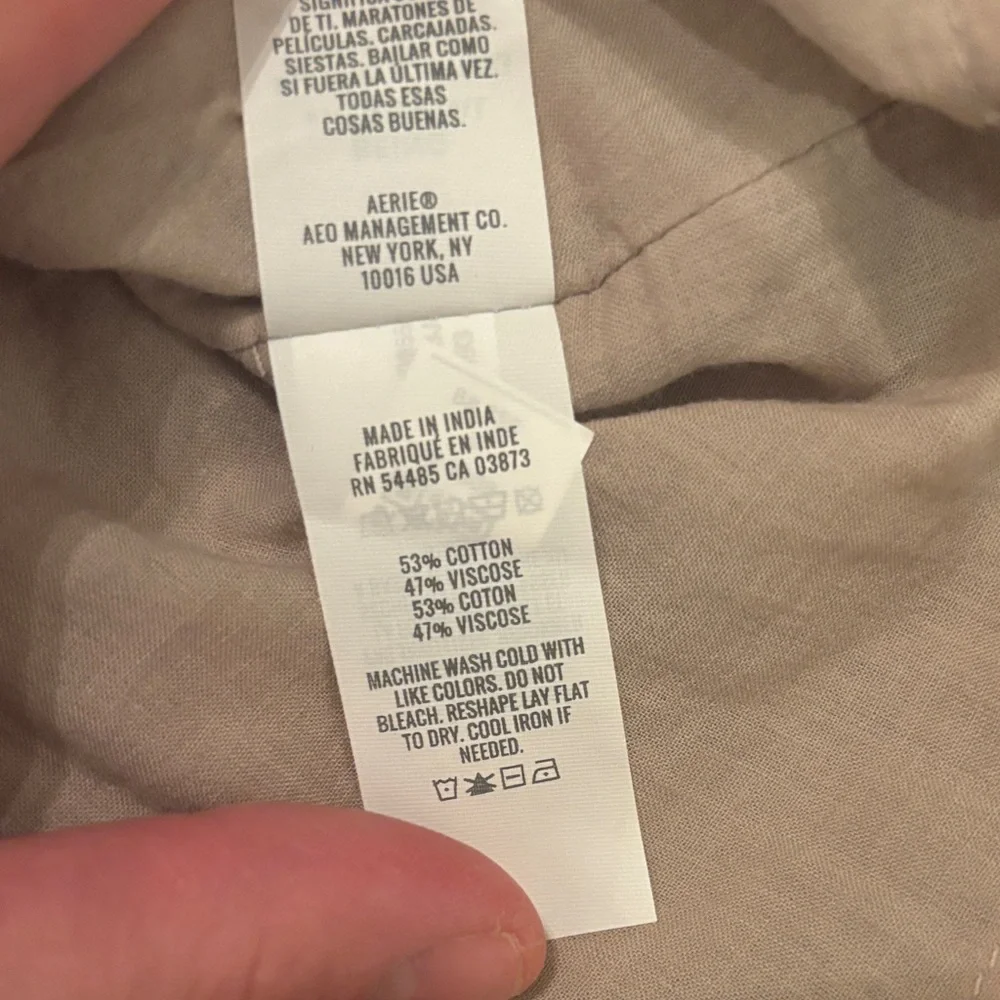 NWT Aerie Off-Shoulder Cotton Blend Top in Beige - SZ Small Retail $54.95 - Picture 5 of 6